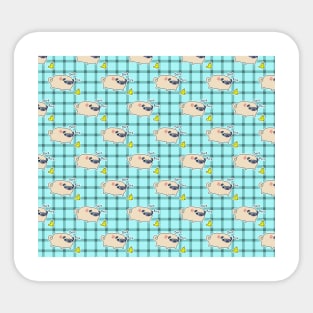 Bork Bork Pug Pattern Sticker